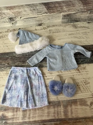 American Girl Doll Just Like You LET IT SNOW Sleep Set 18” Doll PAJAMAS Slippers - Imagem 1 de 4