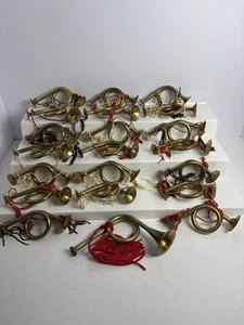 Menge 21 Messing Horn Ornamente 4” & 6” - Vintage Indien - Kranz Dekor - Bild 1 von 10