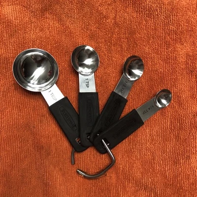 Farberware Stainless Steel Measuring Spoons Set of 4 Tbsp Teaspoon Rubber Handle - Image 1 of 4