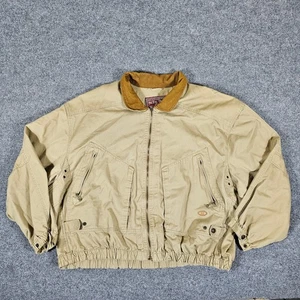 Vintage 90s Pacific Trail Jacket Mens XL Tan Brown Bomber Full Zip Zipper Flaw - Bild 1 von 9