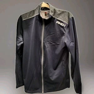 And1 Men's Small S Windbreaker Jacket Navy Blue Gray Lightweight Athleisure - Picture 1 of 21