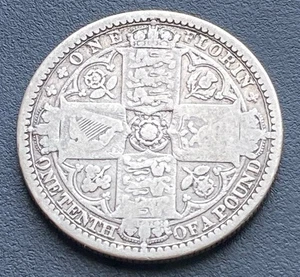 1849 Victoria Godless Gothic Florin Silver Victoria Coin Lot G4 - Picture 1 of 2