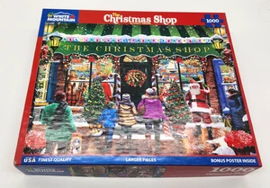 White Mountain The Christmas Shop Complete 1000 Piece Large Pieces Puzzle - Picture 1 of 17
