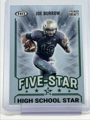 JOE BURROW 2020 SAGE HIT PREMIER DRAFT ROOKIE FIVE-STAR GREEN RC Q5686 - Image 1 of 2