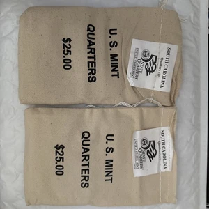 2000P&D South Carolina $50 Face State Quarters Canvas Sealed US Mint Issued Bags - Picture 1 of 6