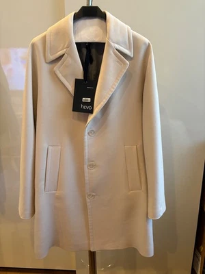 HEVO Mens Cream Ivory Mid Length Coat Overcoat SIZE 50 NWT Made In Italy - Image 1 of 4