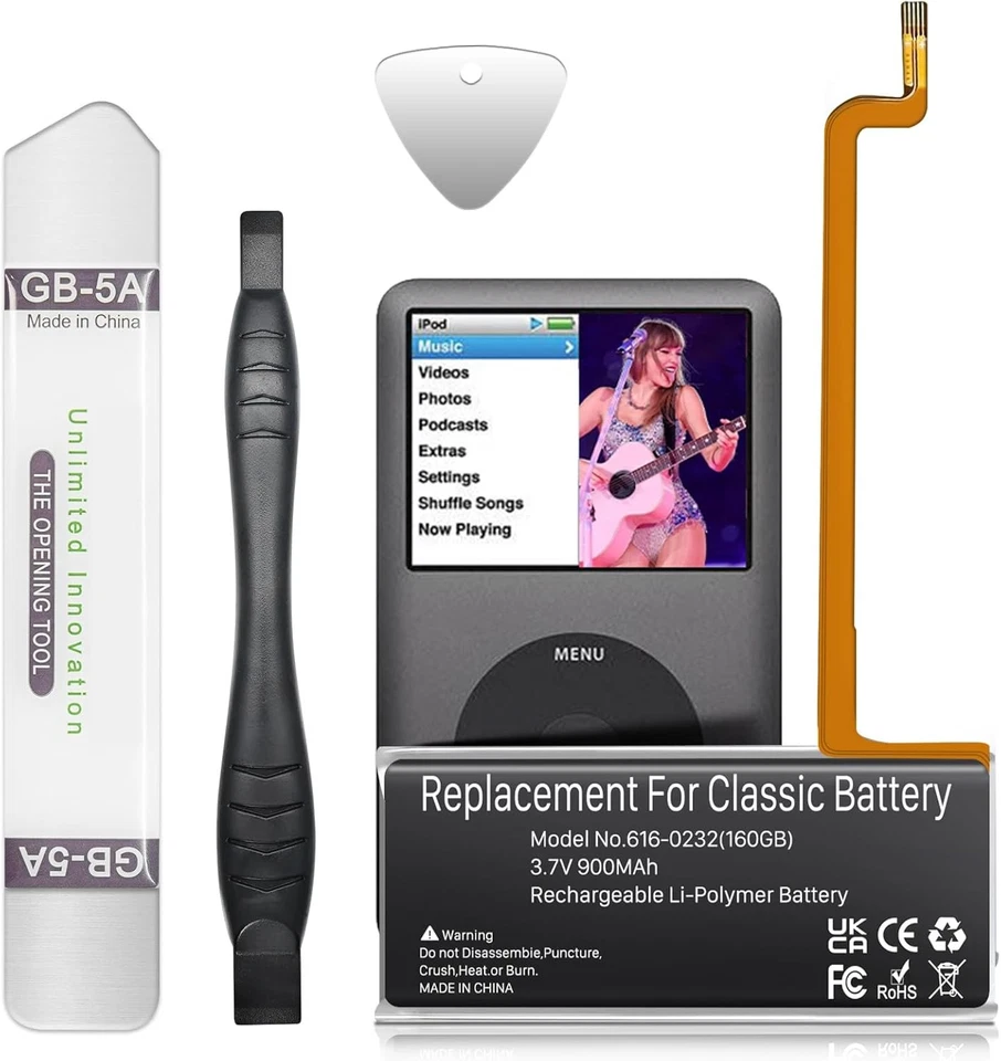 900mAh para iPod 5º 7º Batería Clásica Alta Capacidad 616 0232 Batería Foto 1 de 4