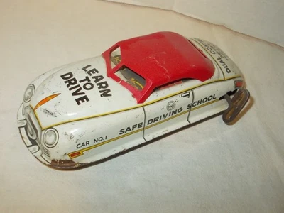 Vintage MARX DRIVING SCHOOL CAR Wind-Up Learn To Drive  -WORKS - Image 1 of 4