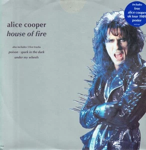 Alice Cooper – House Of Fire + 3 Live 12 Vinyl Poster UK:1989 - Picture 1 of 3