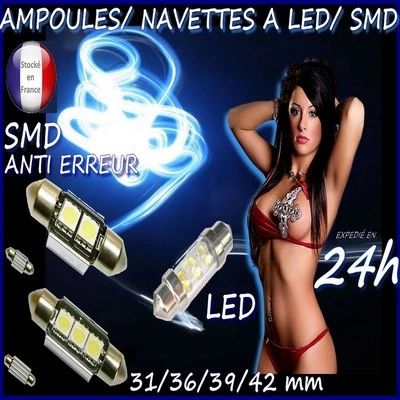 Lamp Bulb LED Fire Xenon C5W 32/37/39/41 Almond White SMD Anti Error 12 - Image 1 of 2