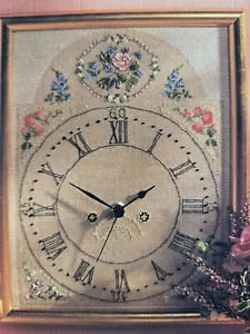 Georgian Working Clock Antique Cross Stitch Pattern Embroidery Panel - Picture 1 of 3