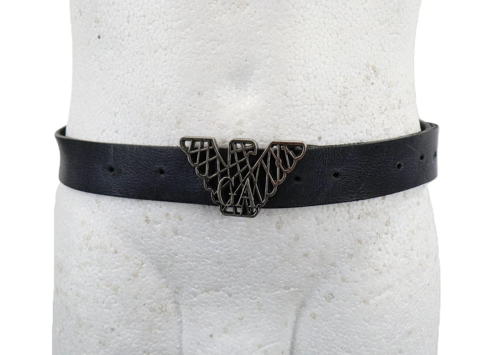 Giorgio Armani Gürtel Damen 50/125 Metall Logo Schnalle Klassisch Breite Blau - Bild 1 von 4