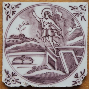 Bibelfliese Fliese Kachel antik alt antique dutch tile tuile Delft Art tegel - Bild 1 von 1