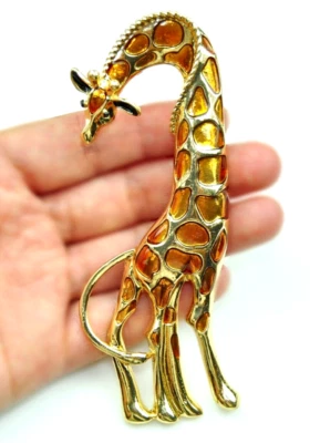 broches colgantes jirafa muy grande broche metal marrón broche alfiler joyería animal regalo Foto 1 de 4