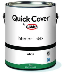 Glidden Quick Cover Interior Latex Paint Flat, White, 1 Gallon - Picture 1 of 6