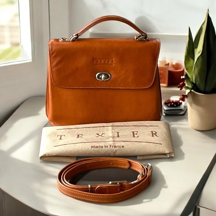 Bolso Mensajero Bandolera Texier Cuero Genuino,, Tostado/Marrón! Foto 1 de 4