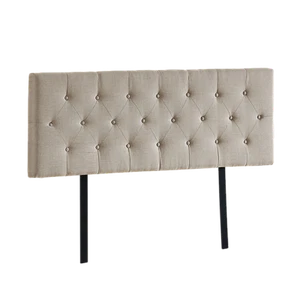 Palermo Double Linen Fabric Deluxe Headboard Bedhead in Beige - Picture 1 of 10