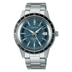 *BRAND NEW* Seiko Presage Style60's GMT Blue Dial Stainless Men's Watch SSK009 - Picture 1 of 4