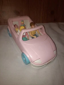 Vintage Playskool Loving Family Pink Convertible Car With Some Family - Picture 1 of 11