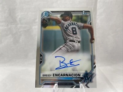 BREIDY ENCARNACION 2021 BOWMAN CHROME AUTO 1ST BOWMAN MIAMI MARLINS  - Image 1 of 2