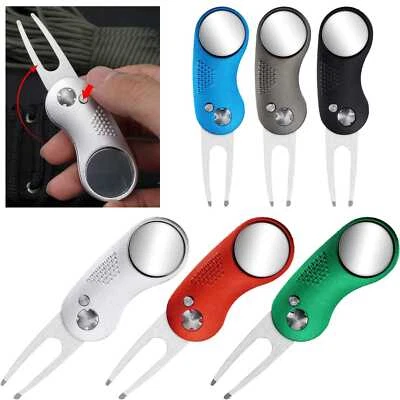 MARKENLOS Golf Heugabel Putting Green Edelstahl Pitchgabel Groove Cleaner Ballmarker DivtL