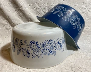 Retro PYREX '83+ Colonial-Mist M-1L Lg-1.5L Round Cinderella Casseroles 473 474 - Picture 1 of 12
