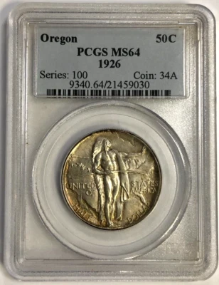 1926 Oregon Trail Memorial Commemorative Half Dollar Graded MS64 by PCGS - Image 1 of 4