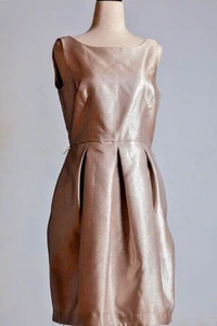 White House Black Market Women's Evening  Dress Metallic Pleated Grey Size 4 - Picture 1 of 8