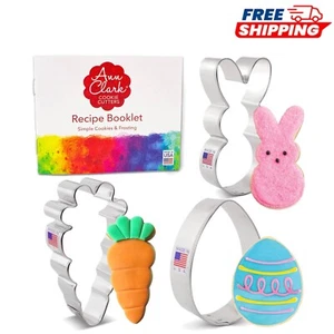 Celebrate Easter with 3-Pc Bunny, Egg, Carrot Cookie Cutter Set - Made in USA - Picture 1 of 11