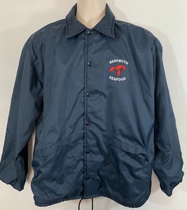 Vintage 70's PLA-JAC Dunbrooke REHOBOTH SEAFOOD Nylon Jacket (Size L, 44-46) - Picture 1 of 8