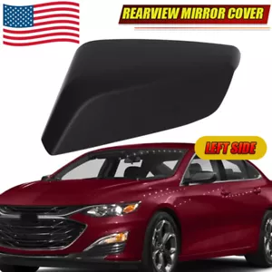 Black Driver Left Side Door Wing Mirror Cover Cap For 2016-2022 Chevrolet Malibu - Foto 1 di 10