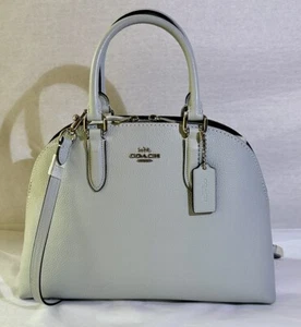 COACH Quinn Satchel in Polished Pebble Leather, Sky blue - Picture 1 of 7
