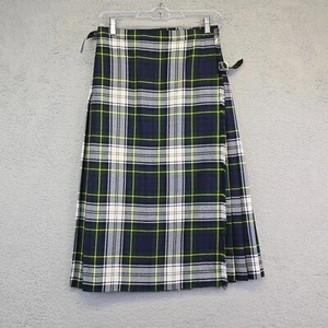 Tartan Gift Shops Skirt Womens XS Tartan Plaid Scottish Kilt Green Vintage Wool - Picture 1 of 14