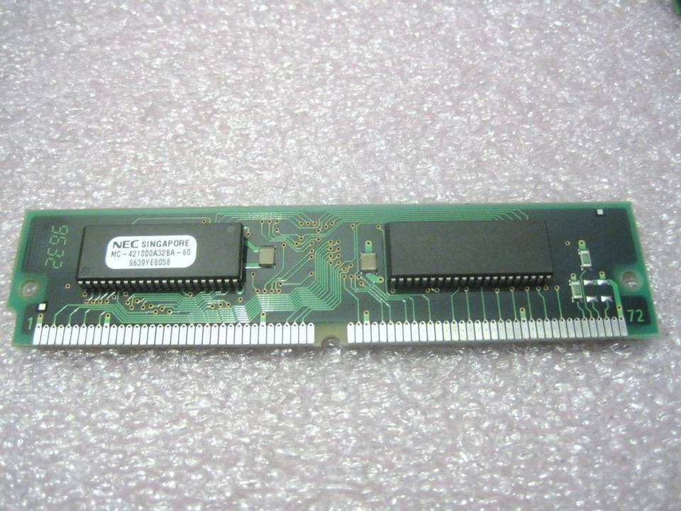 4MB NEC MC-421000A32BA-60 RAM 72 PIN SIMM MEMORY CHIP 72PIN MC421000A32BA60 - Image 1 of 1