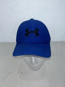 Under Armour Royal Blue & Black Logo Fitted S/M Youth Hat Stretch - Picture 1 of 8