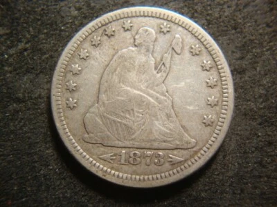 1873 arrows VF Seated Liberty Quarter Phenomenal Quality FLX - Image 1 of 2