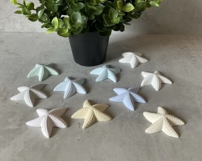 Deko Figur Seestern Maritim Kunststein Verscheidene Farben Set 10 Stück Unikat - Bild 1 von 2
