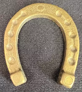 Vintage Miniature Brass LUCKY POCKET HORSESHOE, 2"T x 1 7/8"L - Picture 1 of 6