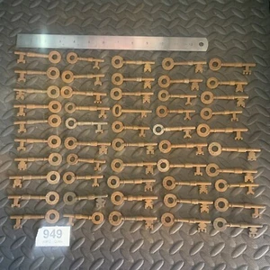 50 Old English Hospital Asylum Antique Inc Master Key Skeleton Key Gibbons 949 - Picture 1 of 16