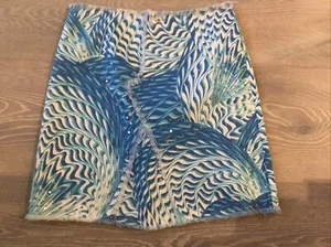 Oleg Cassini Nacht Sport blau Welle mit Sequenz Größe 8 Rock  - Bild 1 von 5