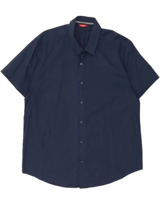 GUESS Mens Short Sleeve Shirt XL Navy Blue Cotton DE89 - Image 1 of 3