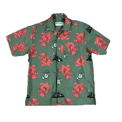 B2 Eagle Crest Kamp Shirt Mens US Marines Hawaiian Camp Shirt - Image 1 of 4