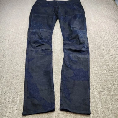 Jeans masculino G Star cru 34x34 Rackham DC skinny camuflagem jeans stretch moto joelho duplo - Imagem 1 de 4