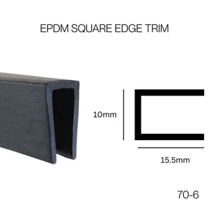 Rubber U Channel Edge Square Seal Trim 15 mm x 10 mm - Picture 1 of 2