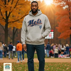 Lee Sport NY Mets Hoodie Sweatshirt 2XL Men's Heather Gray MLB Baseball Fan - Picture 1 of 15