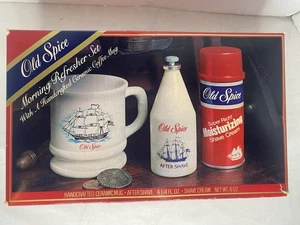 Old Spice Shulton After Shave, Ceramic Mug, Shave Cream Set NOS In Box Vtg 80’s - Picture 1 of 7