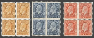 Postfrische kanadische 1932 KGV Briefmarkenblöcke, Scott #198* bis #200* CV 388 $ - Bild 1 von 9