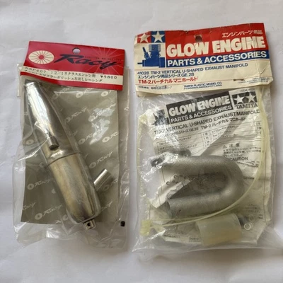 NEW TAMIYA TGX 1/8 RC Nitro Racy Tuned pipe & Tamiya manifold set RARE  - Image 1 of 4