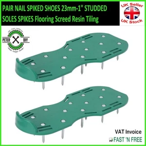 PAIR NAIL SPIKED SHOES 23mm STUDDED SOLES SPIKES Grass Lawn Aerating Gardening - Picture 1 of 4