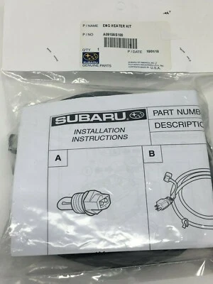 2004-2014 Subaru Engine Block Heater Impreza WRX STi Legacy OEM A0910AS101 NEW - Image 1 of 2